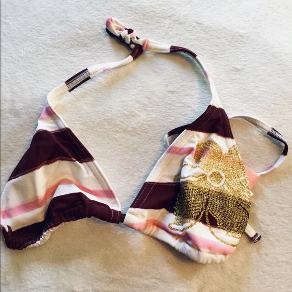 Cia Maritima Other - Cia Maritima Rhinestone Striped Bikini Top NWT